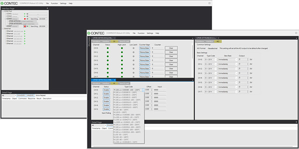 Screenshot of CONPROSYS Robust I/O Utility for Windows