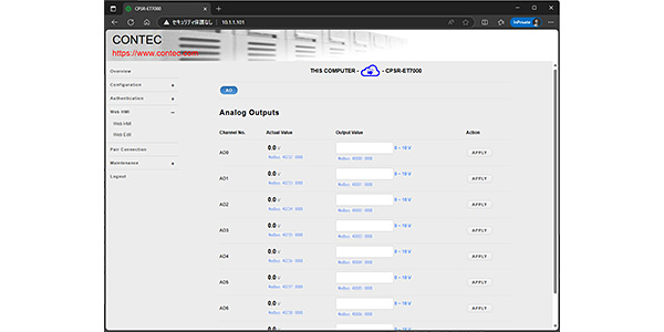 A screenshot showing the cloud feature of CONPROSYS Robust I/O Utility for Windows