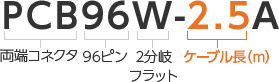 PCB（両端コネクタ）96（96ピン）W（2分岐フラット）-2.5（ケーブル長（m））A