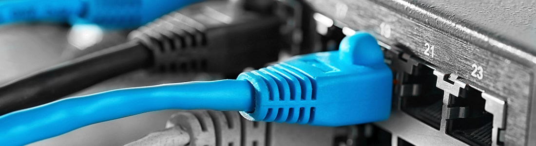 Industrial switching hub and LAN cables used for building factory networks
