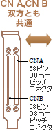 68ピン 0.8mmピッチコネクタを接続 CN A,CN B双方とも共通