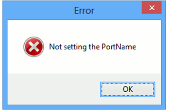 Error Not setting the PortName