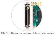 CN1:50-pin miniature ribbon connectors