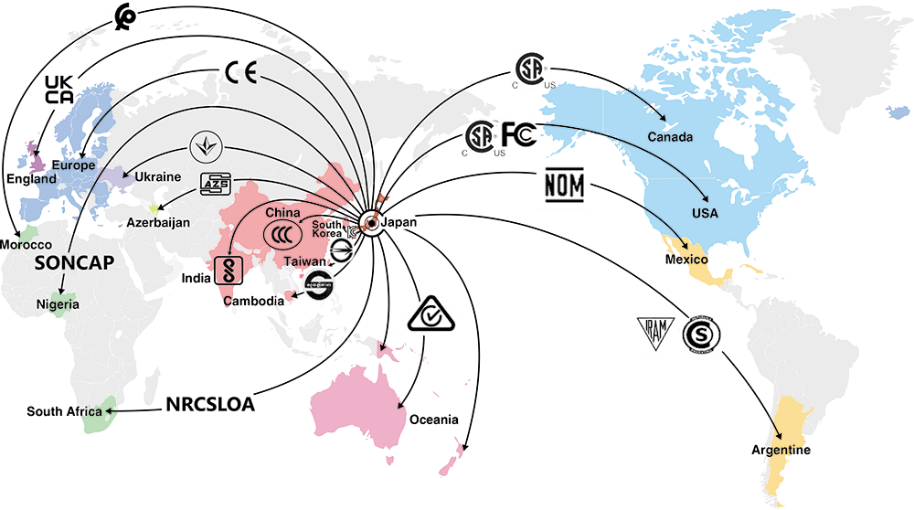 Conforming to 18 global standards (This is the information as of Julu 2025.)