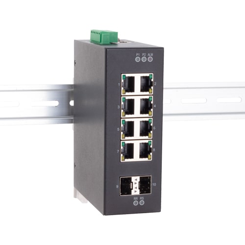 Industrial 8 Port Gigabit Ethernet Switch w/2 MSA SFP Slots